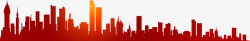 红色城市美景高楼建筑素材