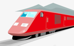 红色可爱专列火车图形素材
