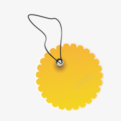 黄色圆形吊牌装饰矢量图素材