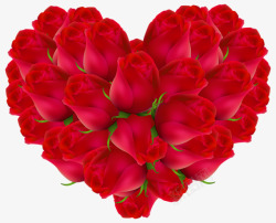 玫瑰花组成的爱心素材