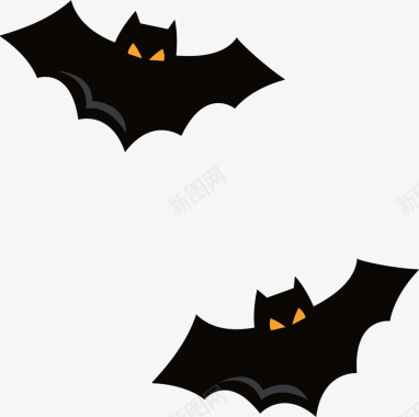 魔幻万圣节黑色的万圣节蝙蝠矢量图图标图标