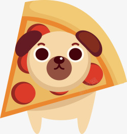狗狗头像披萨饼矢量图素材