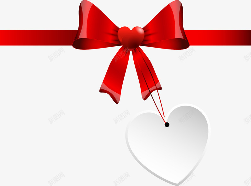 手绘蝴蝶结挂着爱心吊牌矢量图ai免抠素材_88icon https://88icon.com 手绘 红色蝴蝶结 矢量图