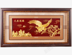 创意中国风红木框挂件元素素材