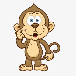 卡通可爱的小猴子矢量图素材