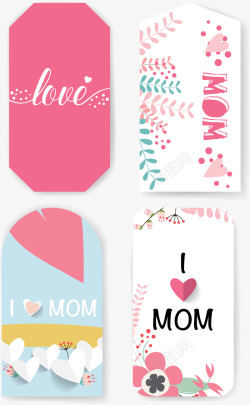 手绘母亲节吊牌矢量图素材