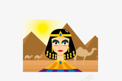 金字塔埃及艳后沙漠矢量图素材
