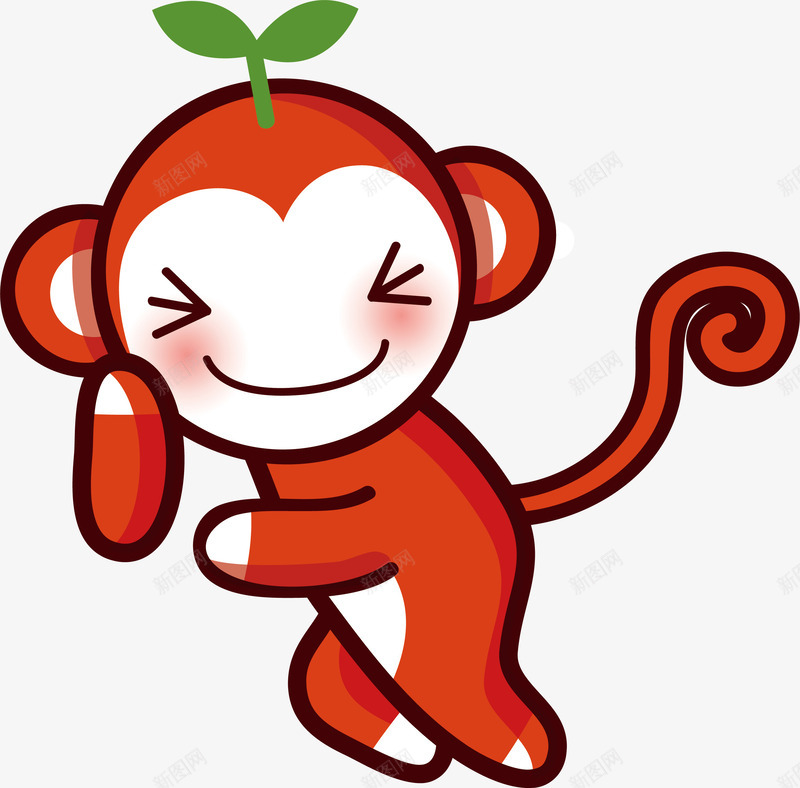 红色的小猴子png免抠素材_88icon https://88icon.com 动物 猴子 红色
