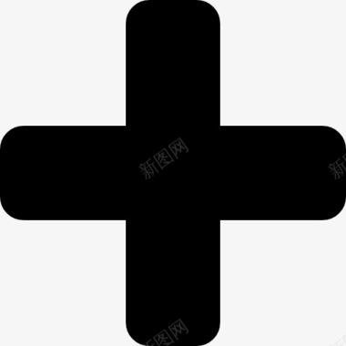 十字架标志加上黑色的象征图标图标