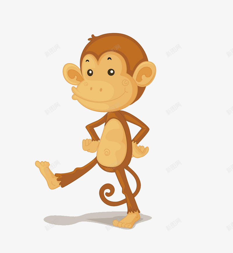 神气的小猴子png免抠素材_88icon https://88icon.com 动物 卡通 水彩 猴子