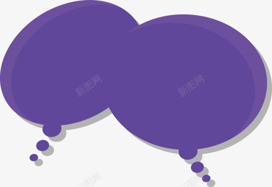 语音气泡紫色交流对话框图标图标
