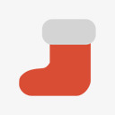 圣诞红色袜子图标图标