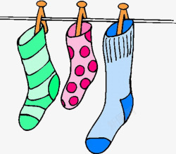 三只袜子卡通手绘三只袜子高清图片
