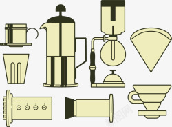 咖啡简介咖啡机制作工具矢量图高清图片
