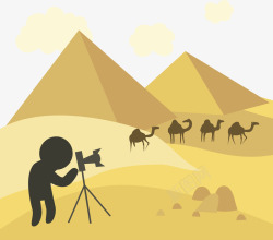 拍摄沙漠的人矢量图素材