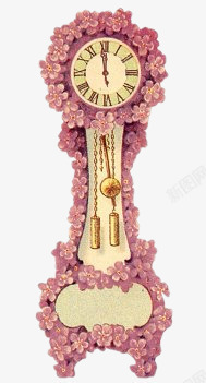 粉色花瓣时间优雅时钟素材