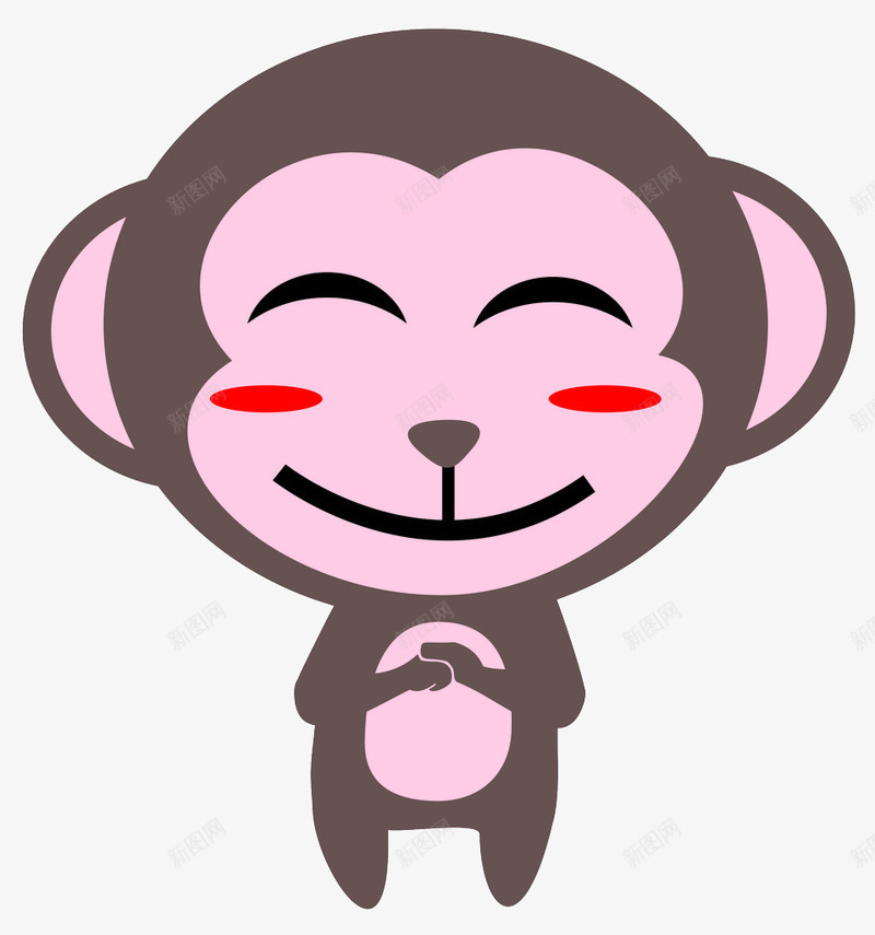 一只猴子png免抠素材_88icon https://88icon.com 作揖 卡通 双手作揖 可爱 微笑 惊喜表情 眯眯眼 眯眼