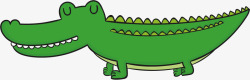 恐怖的鳄鱼水彩绿色鳄鱼矢量图高清图片