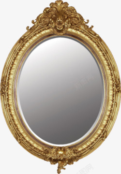 镜子透明底图片华丽的金色镜子高清图片