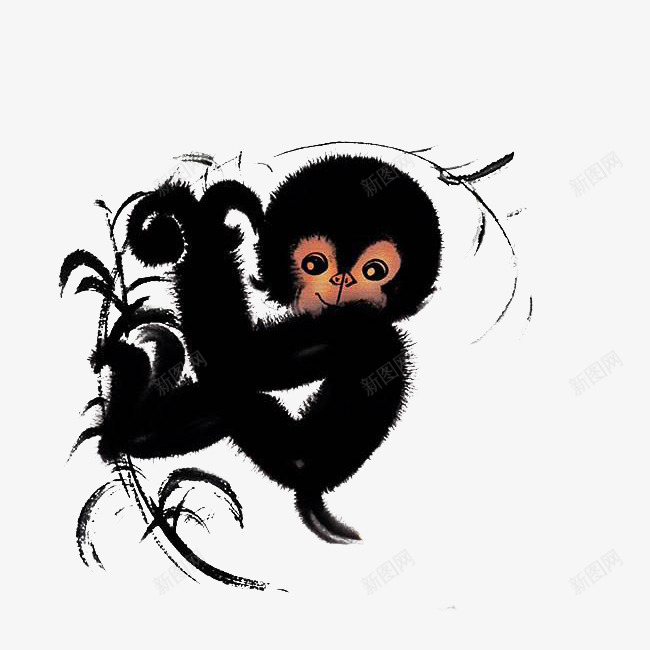 中国风水墨画黑色的可爱小猴子免png免抠素材_88icon https://88icon.com 中国风 中国风水墨画黑色的可爱小猴子免抠免费下载 传统 可爱 国画 插画 文化 水墨猴子 水墨画 水彩 猴子 猴年 生肖 艺术 设计