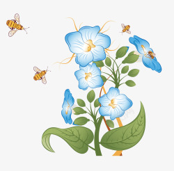 蜜蜂和花矢量图素材