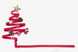 用缎带做成的圣诞树素材