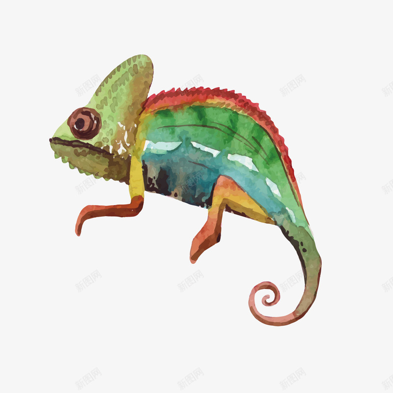 彩色纹理变色龙卡通插画矢量图ai免抠素材_88icon https://88icon.com 光泽 商务 彩色 眼睛 眼神 纹理 绘画 质感 锯齿 矢量图