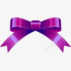 紫色华丽蝴蝶结七矢量图素材