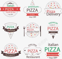 9款复古披萨标志矢量图素材