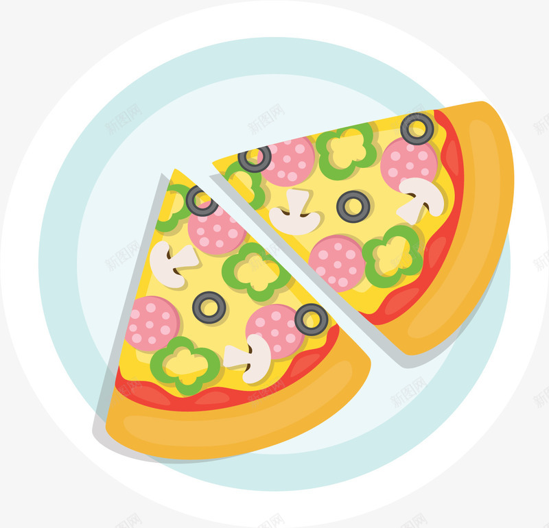 盘子里的美味披萨矢量图ai免抠素材_88icon https://88icon.com 意式美食 披萨 矢量png 美味披萨 美食 美食披萨 矢量图