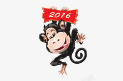 新年卡通猴子标签素材