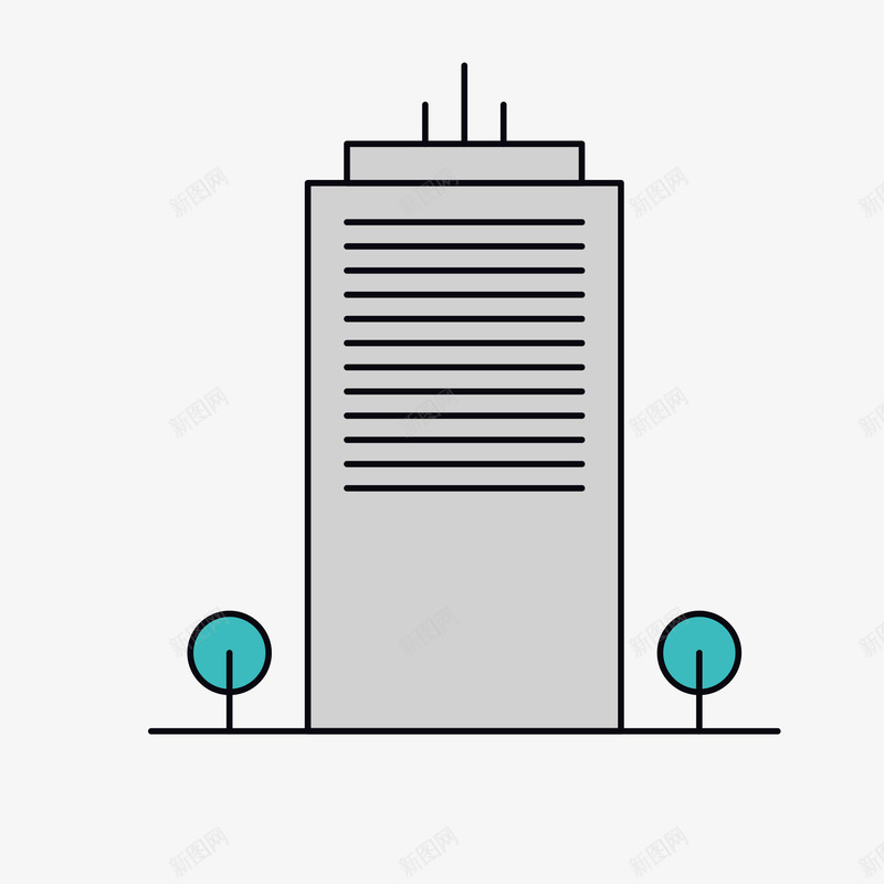 高楼手绘创意图矢量图eps免抠素材_88icon https://88icon.com 免抠图PNG 创意 商业 灰色 高楼手绘 矢量图