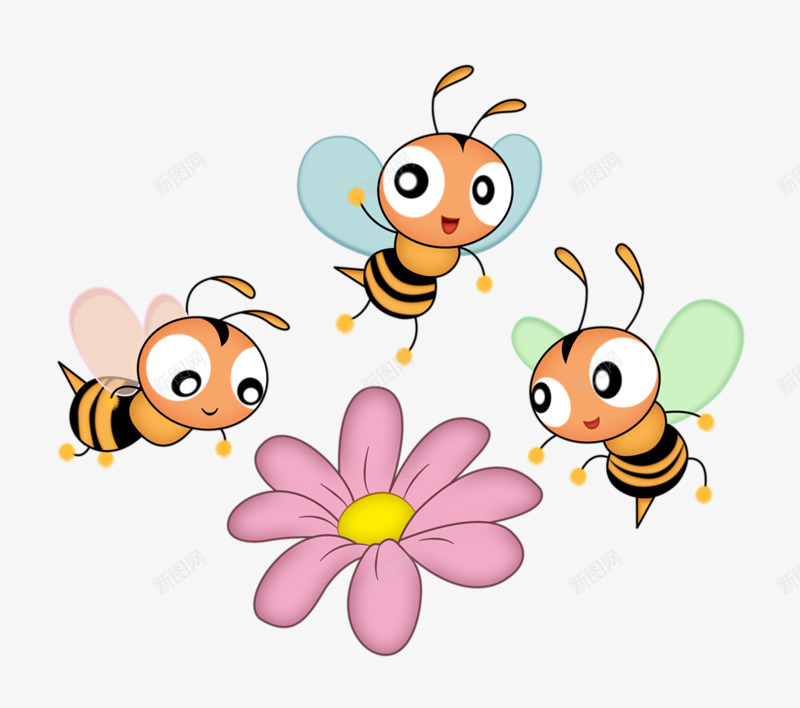 卡通手绘可爱小蜜蜂png免抠素材_88icon https://88icon.com 卡通 可爱 拟人化 蜜蜂 黄色