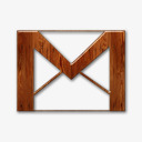 Gmail标志木材光泽蜡木图标图标