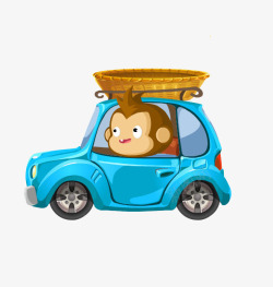 小猴子开汽车素材
