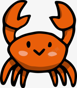 举起钳子举手欢呼的橙色螃蟹高清图片