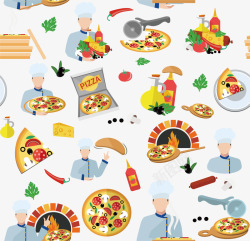 披萨花纹意大利烹饪披萨花纹矢量图高清图片