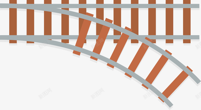 轨道分叉路口图png免抠素材_88icon https://88icon.com 分叉路口 动车轨道 弯曲轨道 手绘 枕木 火车轨道 火车轨道图 矢量轨道 轨道 轨道矢量图