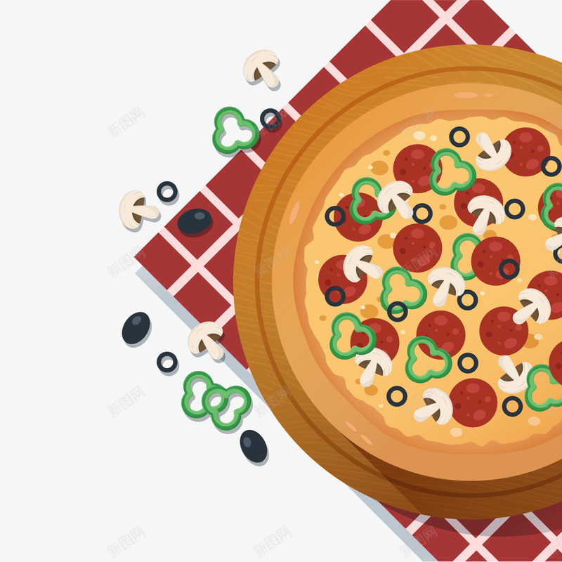 西红柿披萨饼矢量图ai免抠素材_88icon https://88icon.com PNG免抠图下载 pizza 披萨 烹饪 装饰 食物 矢量图