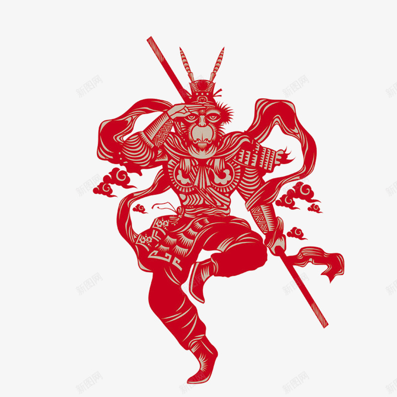 动物手绘png免抠素材_88icon https://88icon.com 剪纸 动物 猴子
