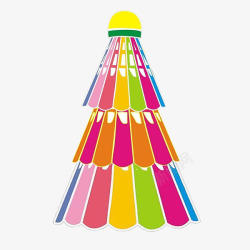彩色羽毛球做成的圣诞树素材