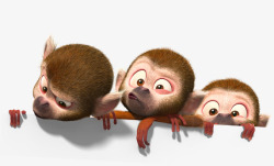 猴子三只猴子露出脑袋的猴子素材