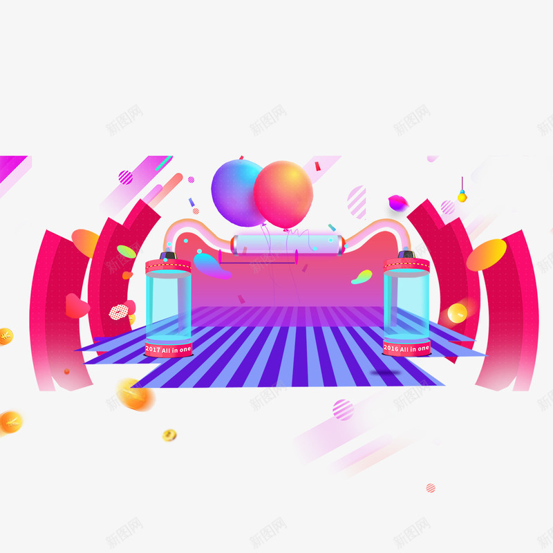 彩色天猫电商活动psd免抠素材_88icon https://88icon.com 光泽 商务 圆弧 彩带 彩色 气球 活动 渐变 质感