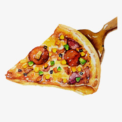 卡通手绘美食披萨素材