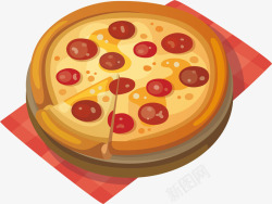 披萨水果披萨矢量图素材