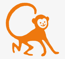 橙色卡通猴子素材