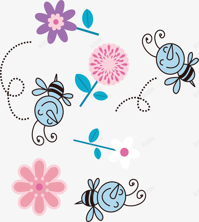花纹蜜蜂印染png免抠素材_88icon https://88icon.com 印染图案 印染素材 矢量印染素材 花纹 蜜蜂