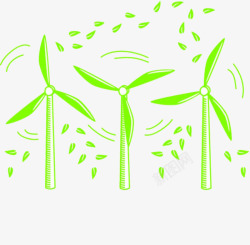 绿色风车能源素材
