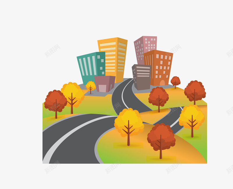 彩色宜居高楼矢量图eps免抠素材_88icon https://88icon.com 宜居 彩色高楼 矢量高楼 高楼 矢量图