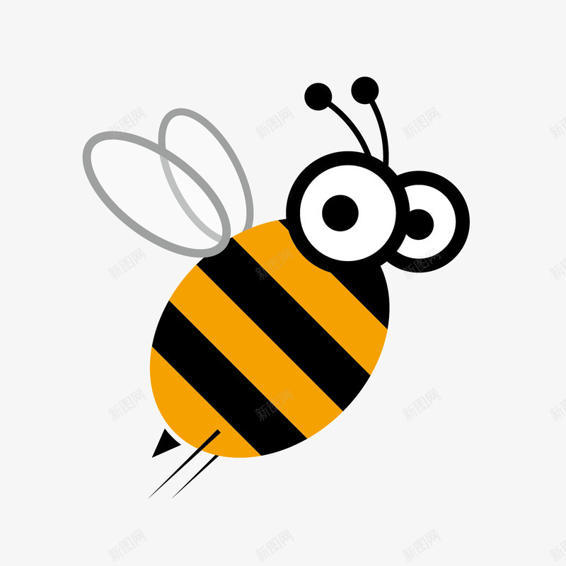 卡通勤劳的小蜜蜂png免抠素材_88icon https://88icon.com 勤劳 卡通 卡通矢量 矢量卡通 蜜蜂 蜜蜂卡通 黄色